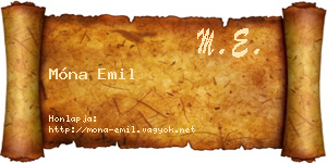 Móna Emil névjegykártya